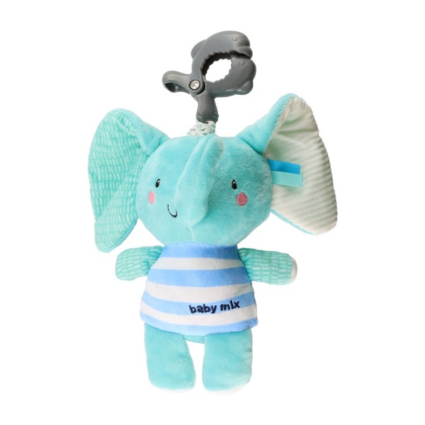 Baby Mix Elephant plush toy with toy machine and clip