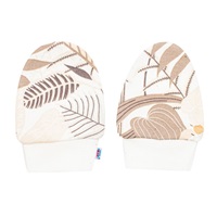 New Baby Lovely brown cotton baby set-caps and gloves, size Univerzální