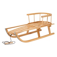 Children's all-wood sled with backrest and string BAYO 90 cm