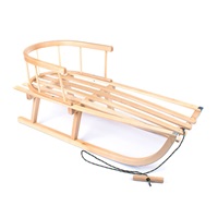 Children‘s all-wood sled with backrest and string BAYO 90 cm