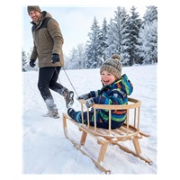 Children‘s all-wood sled with backrest and string BAYO 90 cm
