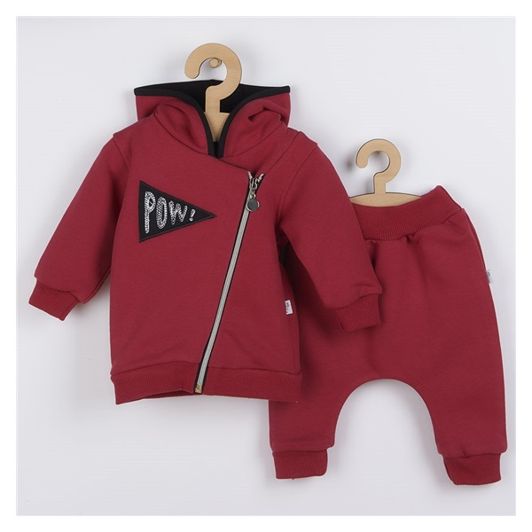 Baby sweatpants and sweatshirt Koala Pow burgundy, size 62 (3-6m)