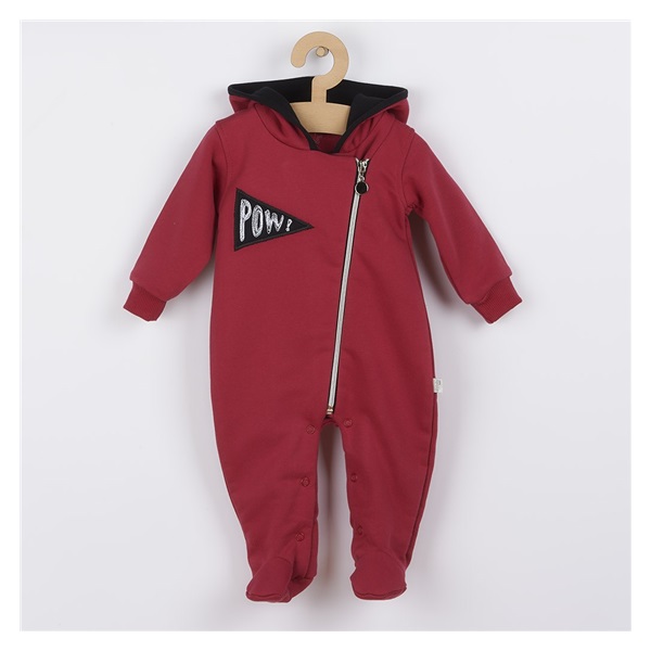 Infant jumpsuit Koala Pow burgundy, size 68 (4-6m)