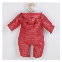 New Baby Pumi red raspberry Winter Infant Jumpsuit with Hood and Ears, size 56 (0-3m)