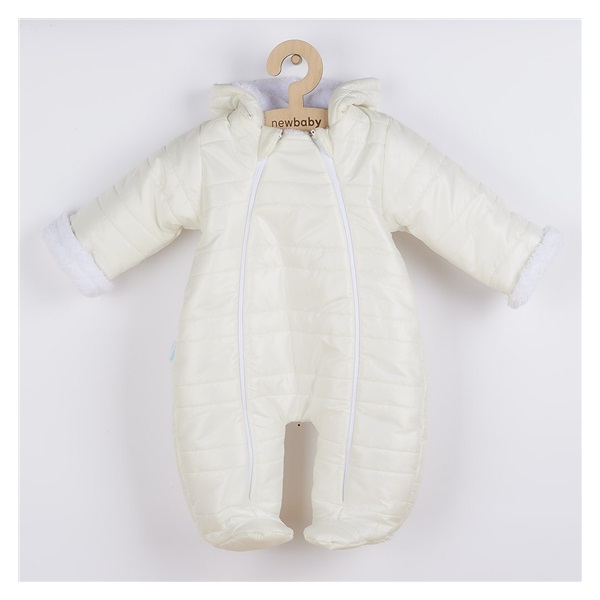 New Baby Pumi cream Winter Infant Jumpsuit with Hood and Ears, size 62 (3-6m)