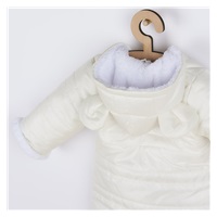 New Baby Pumi cream Winter Infant Jumpsuit with Hood and Ears, size 62 (3-6m)