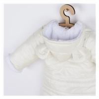 New Baby Pumi cream Winter Infant Jumpsuit with Hood and Ears, size 68 (4-6m)