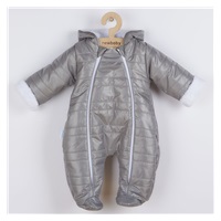 New Baby Pumi grey Winter Infant Jumpsuit with Hood and Ears, size 68 (4-6m)