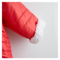 New Baby Pumi red raspberry Winter Infant Jumpsuit with Hood and Ears, size 74 (6-9m)