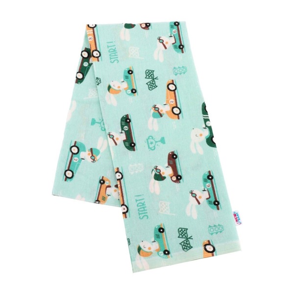 Flannel nappy with print New Baby green ready steady GO