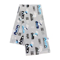 Flannel nappy with print New Baby grey ready steady GO