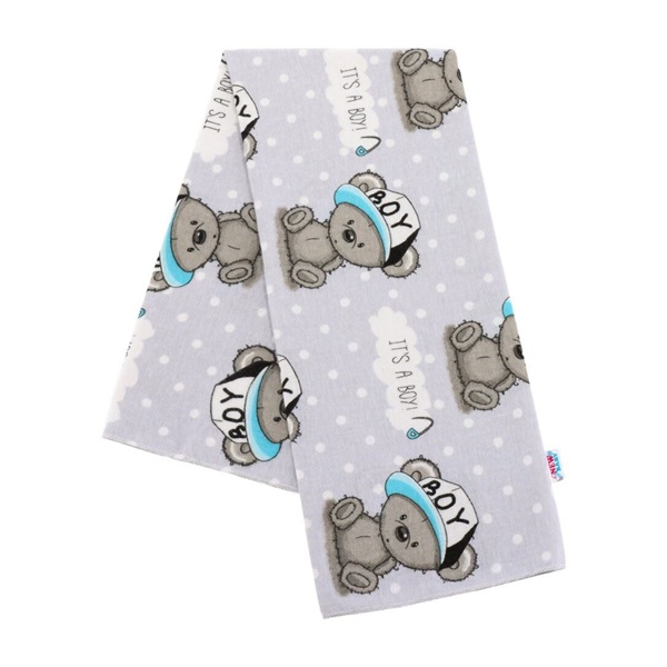 Flannel nappy with print New Baby grey It