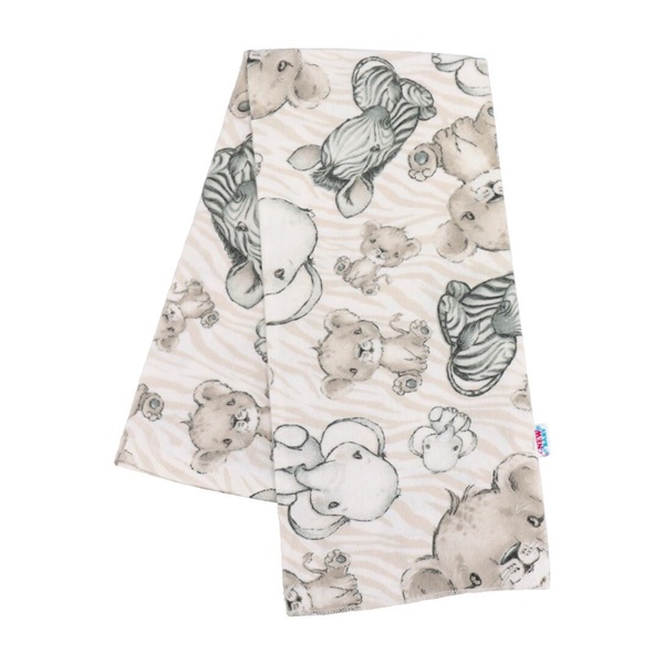 Flannel nappy with print New Baby white-beige ZOO