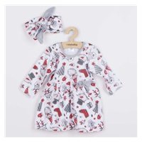 Baby cotton dress with headband New Baby Christmas, size 56 (0-3m)