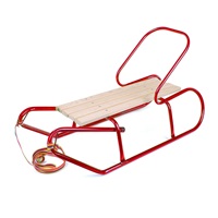 Children's metal sled with backrest BAYO 87 cm red