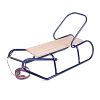 Children's metal sled with backrest BAYO 87 cm blue