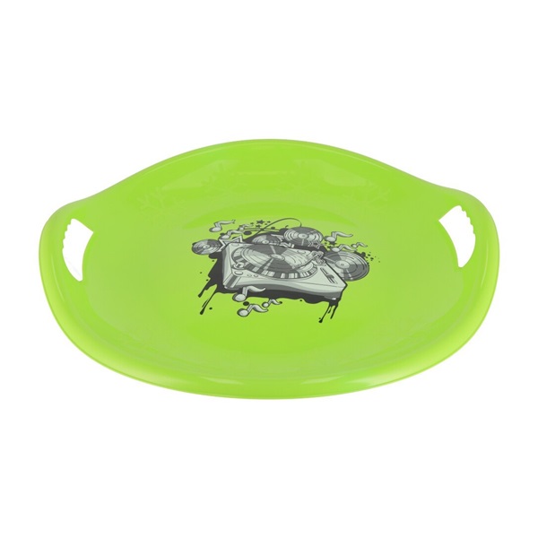 Sledding plate Baby Mix 60 cm Snowflake MUSIC green