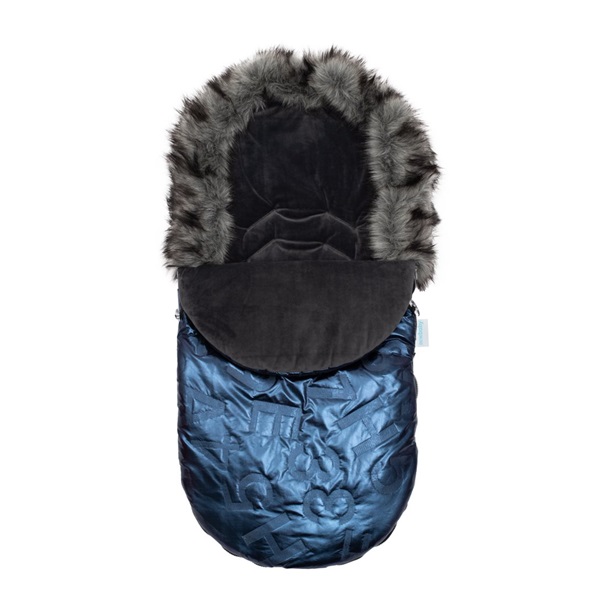 New Baby luxury fur coat with fur blue