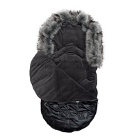 New Baby Luxury Fuzzy with Fur Coat Black