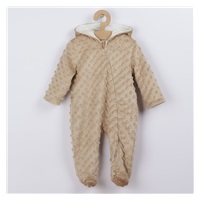 Baby jumpsuit in Minky Nicol Bubbles beige, size 56 (0-3m)