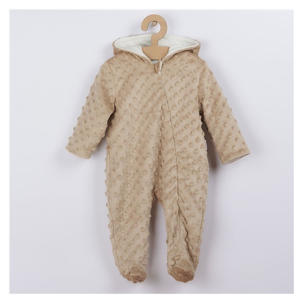 Baby jumpsuit in Minky Nicol Bubbles beige, size 56 (0-3m)