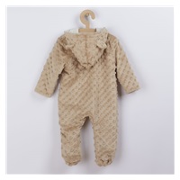 Baby jumpsuit in Minky Nicol Bubbles beige, size 56 (0-3m)