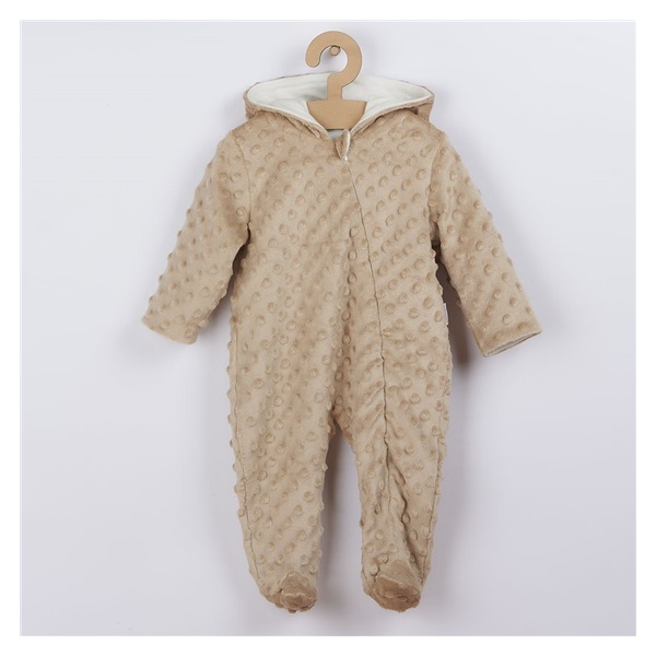 Baby jumpsuit in Minky Nicol Bubbles beige, size 62 (3-6m)