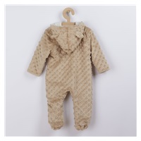 Baby jumpsuit in Minky Nicol Bubbles beige, size 62 (3-6m)