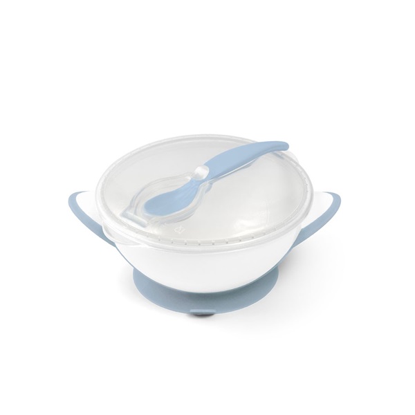 Baby bowl with suction cup and spoon Baby Ono white-blue