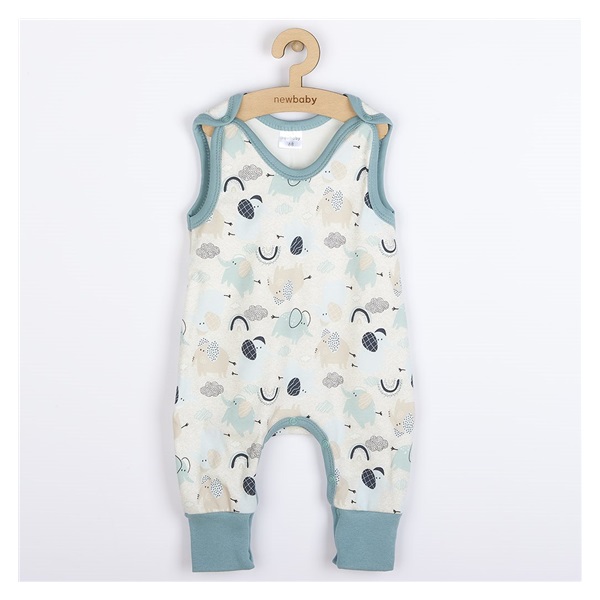 New Baby Happy Elephants Green Cotton Baby Rompers, size 56 (0-3m)