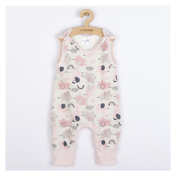 New Baby Happy Elephants Pink Cotton Baby Rompers, size 56 (0-3m)