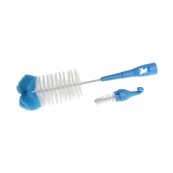 Akuku bottle and pacifier brush with sponge blue