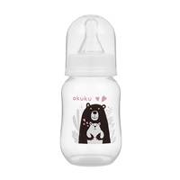 Akuku bottle with picture 125 ml bear white