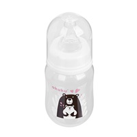 Akuku bottle with picture 125 ml bear white