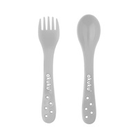 Spoon and fork in case Akuku grey