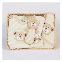 4-Piece Organic Cotton Baby Gift Set New Baby Beige, size 0-3 m