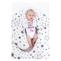 C-shaped nursing pillow cover New Baby XL Flowers White