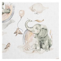 C-shaped nursing pillow cover New Baby Elephants white-grey