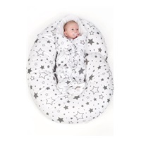 C-shaped nursing pillow cover New Baby Elephants white-grey