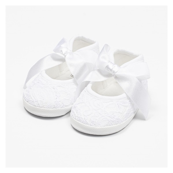 Baby lace booties New Baby white 12-18 m, size 12-18 m