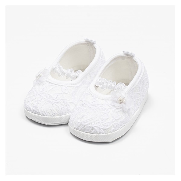 Baby lace ballet flats New Baby white 0-3 m, size 0-3 m