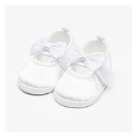 Baby satin booties New Baby white 0-3 m, size 0-3 m