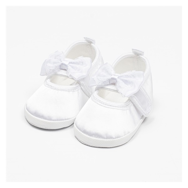 Baby satin booties New Baby white 0-3 m, size 0-3 m