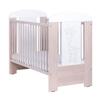 Drewex Giraffe cot with pull-down sidewall natural