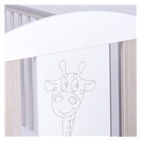 Drewex Giraffe cot with pull-down sidewall natural