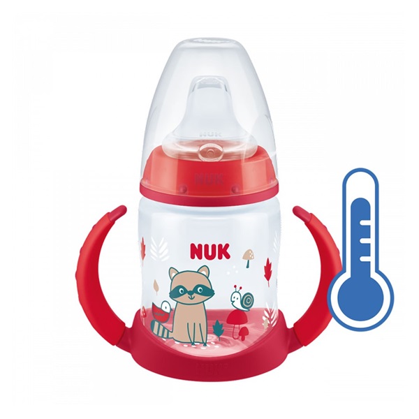 NUK baby learning bottle with temperature control 150 ml red