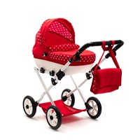 New Baby COMFORT doll stroller red with polka dots