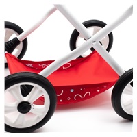 Baby stroller for dolls New Baby COMFORT red flowers white