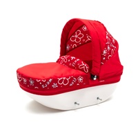 Baby stroller for dolls New Baby COMFORT red flowers white