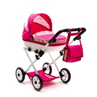 Baby stroller for dolls New Baby COMFORT pink hearts